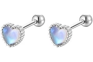 TOFINZO Heart Moonstone Stud Earrings - Elegant Jewelry for Women and Girls | Unique Gifts with Genuine Gemstone Sparkle
