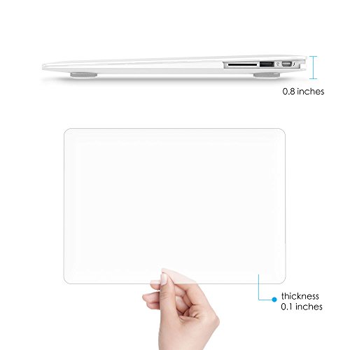 iBenzer – Soft-Skin-Serie Kunststoffabdeckung des schweren Kastens für Macbook Air 11.6“ (A1465 / A1370) NO CD-ROM, Klar MMA11CL - 4