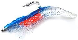 SUDOOK 3Pcs Soft Silicone Simulation Noctilucent Prawn Shrimp Fishing Lure Hook Bait Shrimp Lure Luminous Jig Hook