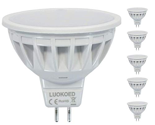 Bombilla Mr16 LED Foco 500lm Equivalente a 50W Luz Blanca Natural 4000K Regulable LUOKOED® x 5