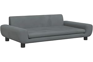 vidaXL Cama para Perros de Terciopelo Gris Oscuro 100x54x33 cm, sofá para Perros, Cama para Cachorros, Asiento para Perros, sofá para Mascota