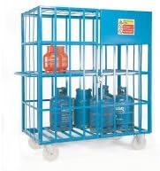 1900 x 1690 x 890 mm blue mobile cylinder cage - janitorial supplies -cabinet