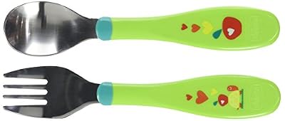 Chicco 16102100000 Mes Premiers Couvert Bout en Inox x 2 - Coloris aléatoire