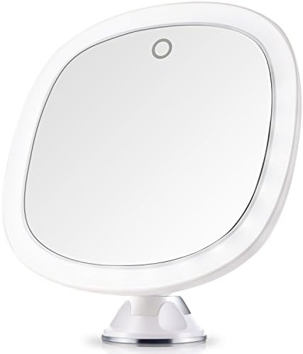 Lighted Mirror, 7X Magnifying Lighted Makeup Mirror, 9 inch, Adhesive Suction Mount, Batteries & USB Operated