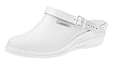 rutschhemmende PU-Laufsohle clinicfashion Clog mit Absatz, weiß, für Damen, Größe 38