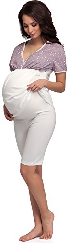 Be Mammy Maternity Nursing Pyjamas Mirella (Ecru, M)