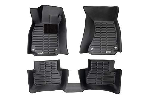 Origen Alfombra Específica 3D Para Audi A5 5 Puertas (2010-2016), Fabricadas en Pvc, Bordes Altos, Ajuste Perfecto, Negro, Pack de 3 Piezas