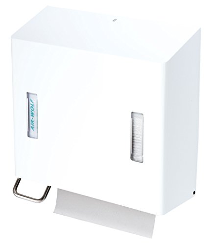 Preisvergleich Produktbild AIR - WOLF Papierhandtuch- und Seifenspenderkombination, Edelstahl weiß, Serie Omega