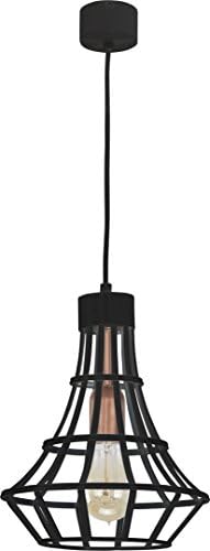 elbmoebel Retro style black or white metal copper bulb socket e27 basket cage ceiling pendant light shades with A++ (Black)