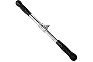 BodyRip Power Cable Crossover Gear | 20" Straight-Bar Accessory Attachment | Rubber Grip, Power Cable Machine | Strength Training, Home Gym, Fitness Exercise, Weight Lifting, Workout, Calisthenics