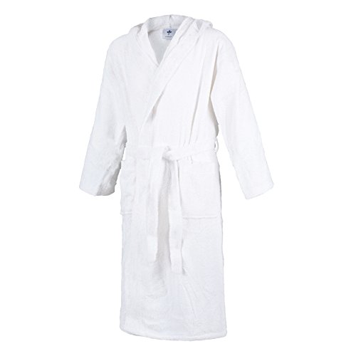 Frottee Bademantel mit Kapuze, 430 g/m², marine, blau, weiß, schwarz, grau, schiefer, Morgenmantel, Saunamantel, auch Übergrößen bis 4XL