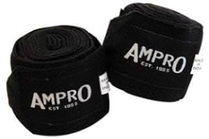 Ampro Vendas elásticas para boxeo (4,5 m, 450 cm), color negro