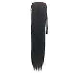  Haarteil Zopf Pferdeschwanz glatt Haarverlängerung hitzebeständig wie Echthaar cloom 55 cm Krawatte Seil Pferdeschwanz lange gerade Haarteil Clip in Extensions Glatt Ponytail Extensions günstig (D)