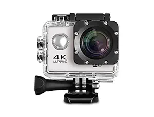 TechKing 4K WiFi 16MP Sports Action Camera 30M Underwater Waterproof Camera with Adjustable View Angle WiFi OS, 170 Degree HD Wide Angle Lens, 16 MP CMOS Image Sensor-SILVER1_21