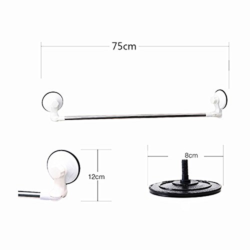qobobo® Saugnapf-Duschstange Handtuchstange Handtuchhalter Badetuchstange ohne Bohren wiederverwendbar drehbar Eckestange Bad Handtuch Stange Wandmontage Badetuchhalter , 710cm - 3