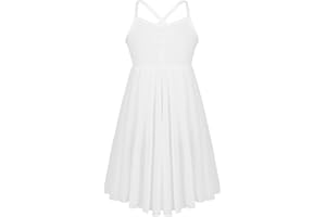 CHICTRY Vestito da Balletto Bambina Leotard Body Ginnastica Danza Classica Senza Manica Dancewear Abito da Ballo Tinta Unita Tutu Gonna Chiffon Elegante Performance 2-12 Anni