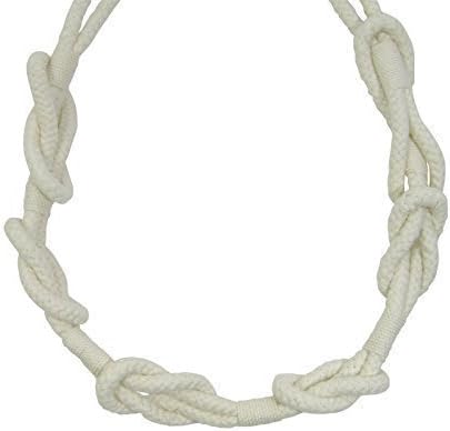 2 X CHAIN LINK REEF KNOT COTTON CREAM CURTAIN DRAPE 90CM 35" TIEBACKS HOLD BACKS