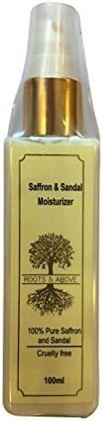 Roots & Above Pure Natural Saffron & Sandal Moisturizer for Skin Care, 100ml