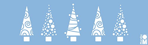 Marabu 275990001 - Schablone Christmas trees, circa 10 x 33 cm, blau