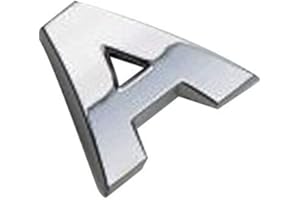 anso 1 x Auto Cromo Metal DIY Letras 3D Digital Alfabeto Emblema Coche Bumper Pegatinas (A)