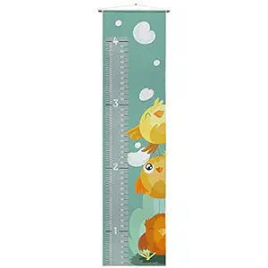 Rightgifting Satin Polyester Bird Design Height/Growth Measurement Chart Wall Hanger for Kids Room(Multicolor , 12*54 Inches)