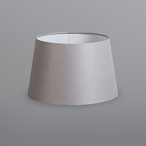 QAZQA Leinen Schirm 25cm rund DS E27 leinen hellgrau , Rund konisch Schirm Pendelleuchte, Schirm Stehleuchte, - 3