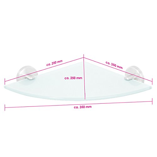 bremermann® Bad-Serie PIAZZA – Eckablage aus Edelstahl und Glas, matt - 4
