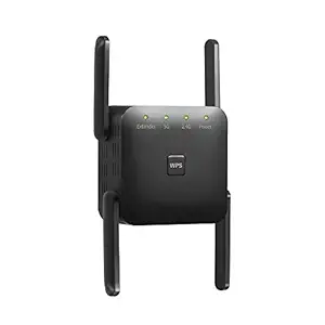 1200M s Dual Frequency 2.4G/5G Wireless Repeater WiFi Signal Amplifier WiFi Range Extender for Home Office Black EU Plug