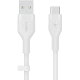 Belkin BoostCharge Flex Silicone USB-C to USB-A Cable (2 m), iPad Pro, Galaxy S21, Ultra, Plus, Note 20, Pixel and Other Device