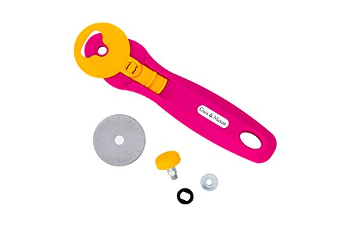 Guss & Mason Rollschneider 45 mm mit gratis Ersatzklinge in Pink, Blau, Grün. Stoffschneider für Stoff und Leder. Das perfekte Nähzubehör - 2