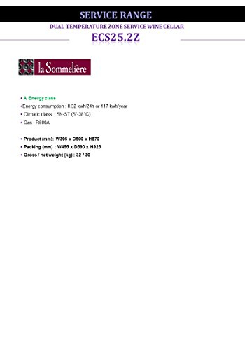 La Sommelière ECS25.2Z Weinkühlschrank / 87,0 cm Höhe / Zweizonen Weintemperierschrank mit Kompressor / Digital-Anzeige der Temperatur / edelstahl und schwarz - 3