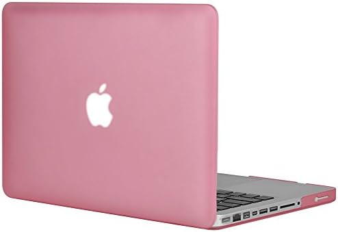 TOPIDEAL MacBook Pro 13 Case A1278 (2012-2008 Version,No Retina Display,No Touch Bar) Rubberized Silky-Smooth Soft-Touch Hard Protective Cover for Apple MacBook Pro 13 Inch with CD-ROM-Pink