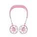Produktbild Kitzen Mini-Lüfter, Nackenlüfter, Hängender Doppel-Lüfter, Wiederaufladbarer Tragbarer USB-Lüfter Mini-Nackenlüfter,Pink