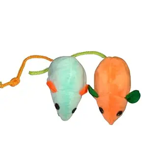 Woofy Cat Mouse Toy Stuffed 2PCS Novelty Bite Proof Pet Catnip Toy Kitten Interactive Toy Chewing Biting Hunting Chasing Activity Exercise Small 2 pcs Set
