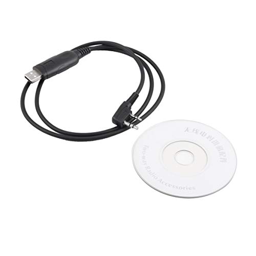 USB Programming Cable with CD for Baofeng UV-5R 666S 777S 888S UV-B5 UV-B6 Radio Support Windows 98ME 2000 XP WIN7 Vista Black(black)