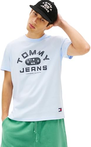 Tommy Jeans Uomo T-Shirt Maniche Corte Gym con Scollo Rotondo, Blu (Sweet Blue), M
