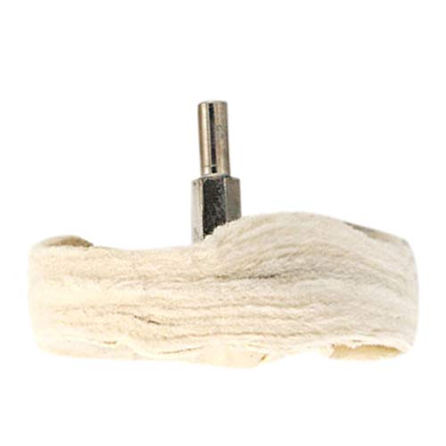 Dpolrs Lucidatura Panno Wheel Bianco Pennelli Rotonda Cotone lucidatura con Gli Strumenti Maniglia Trapano rotativo per Watch Jewelry