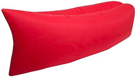 Inflatable Lounger, Blow up Air Sofa, Portable Chair, with Securing Stake and Bottle Opener for Travelling, Camping, Hiking, Pool Floats, Beach Party, Sleeping, Backyard &amp; Musical Festivals, Red