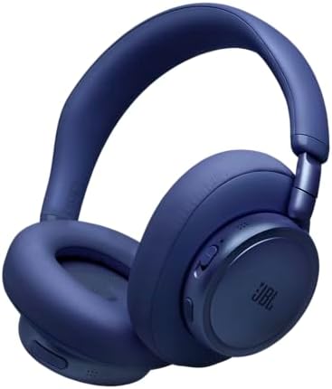 JBL Live 780NC Cuffie Wireless Over‑Ear con Cancellazione Adattiva del Rumore, Audio Spaziale, Controllo tramite Assistente Vocale e JBL Pure Bass, Blu