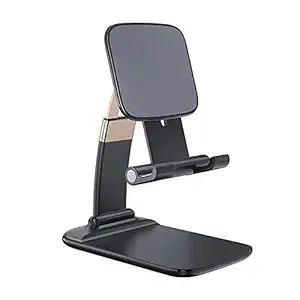 JOKIN Desk Cell Phone Holder Mobile Holder Stan Adjustable for Table Accessories for Home Office with Flexible Height Angle Adjustment for All Mobile Holder (Color Black)