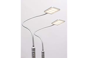kalb Material für Möbel 4W LED Bettleuchte Leseleuchte Flexleuchte Nachttischlampe Bettlampe Leselampe, Auswahl:2er Set silbergrau