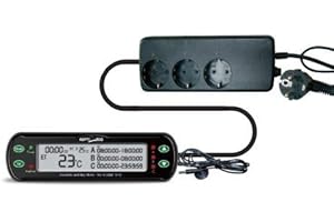 ReptiZoo Thermostat mit Zeitsteuerungfunktion (THC11) -DREI- Anschlüsse WEEE RegNr. 82392108