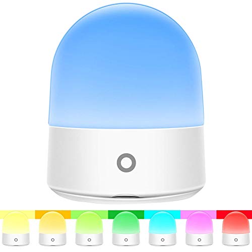 Preisvergleich Produktbild Nachtlicht Kinderzimmer für Baby Kinder LED Nachttischlampe Tragbares Stimmungslicht Touch Control Dimmbar Warmweiß Multi Color Wiederaufladbar