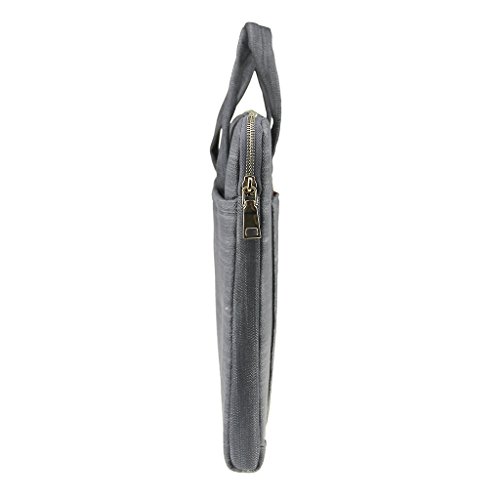 Laptoptasche Notebooktasche Aktentasche Laptop Hülle Case Umhängetasche Messenger Bag für Damen Herren für Lenovo/Macbook/DELL/iPad/Ultrabooks/Tablette/Notebook bis 15 Zoll-Grau - 4