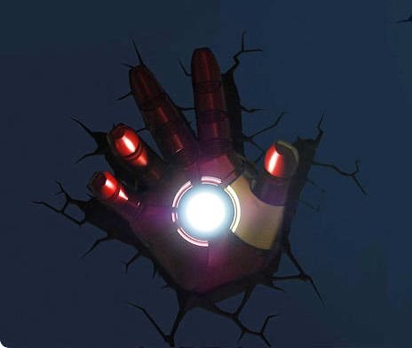 The Hulk and Iron Man Hand 3D Deco Wall Light / Nightlight Deluxe Set Hands