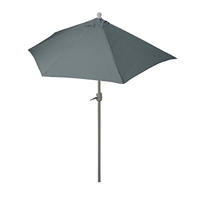 Mendler Parasol Parla en alu, hémicycle, Parasol de Balcon UV 50+ ~ 300cm Anthracite sans Pied