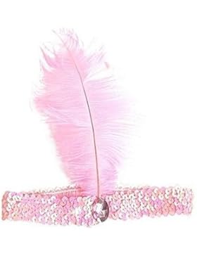 Leayao paillettes Show Girl party flapper fascia copricapo con piuma Plume