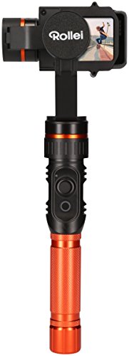 Rollei Profi Actioncam Gimbal - 3-Achsen Schwebestativ (Stabilisator/Steadycam) fÃ¼r Actioncams, inkl. App fÃ¼r Fernsteuerung, passend fÃ¼r Rollei Actioncams und GoPro Hero 6 / 5 / 4 und 3 sowie weitere Actioncams - Schwarz/Orange