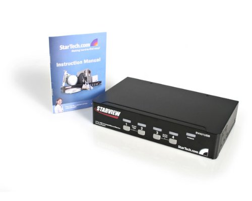 StarTech.com 4 Port VGA USB KVM Switch mit Hub – 4-fach Professioneller VGA KVM Umschalter - 6
