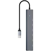 Coverzone 5Gbps &Ccedil;oklayıcı Adapt&ouml;r 7 in 1 Type-C To USB, Power/G&uuml;&ccedil; Destekli, PC Bilgisayar Uyumlu Tip C &Ccedil;evirici Adapt&ouml;r &Ccedil;ok P